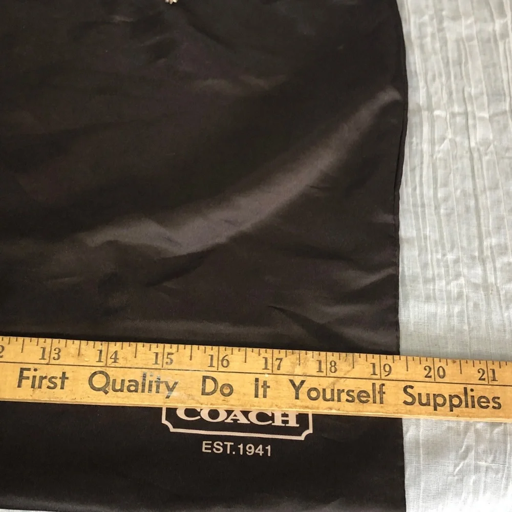 Vintage COACH brown satin purse dust bag w/ elastic drawstring close